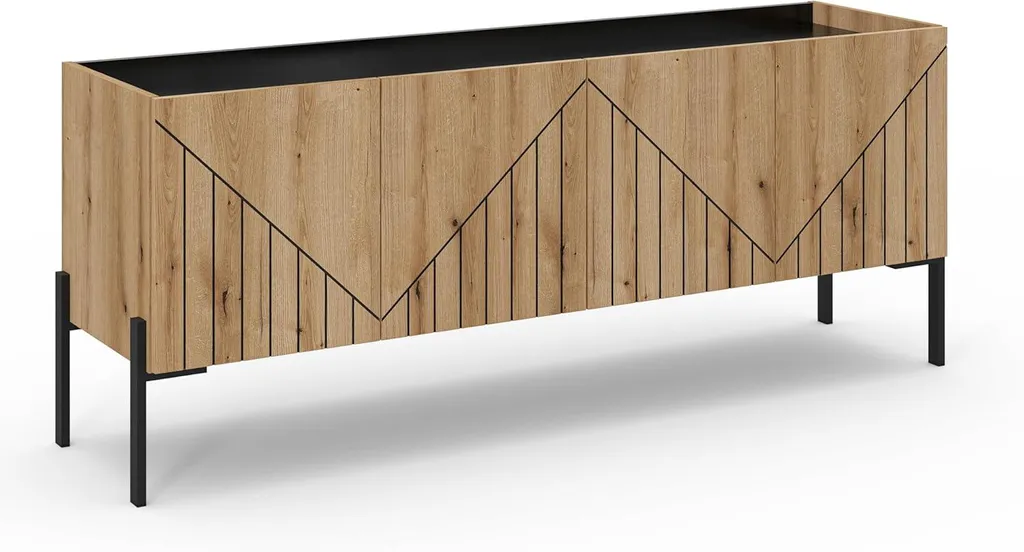 Meuble TV Neo 4 portes en chêne Reproduction - Buffet bas 180cm