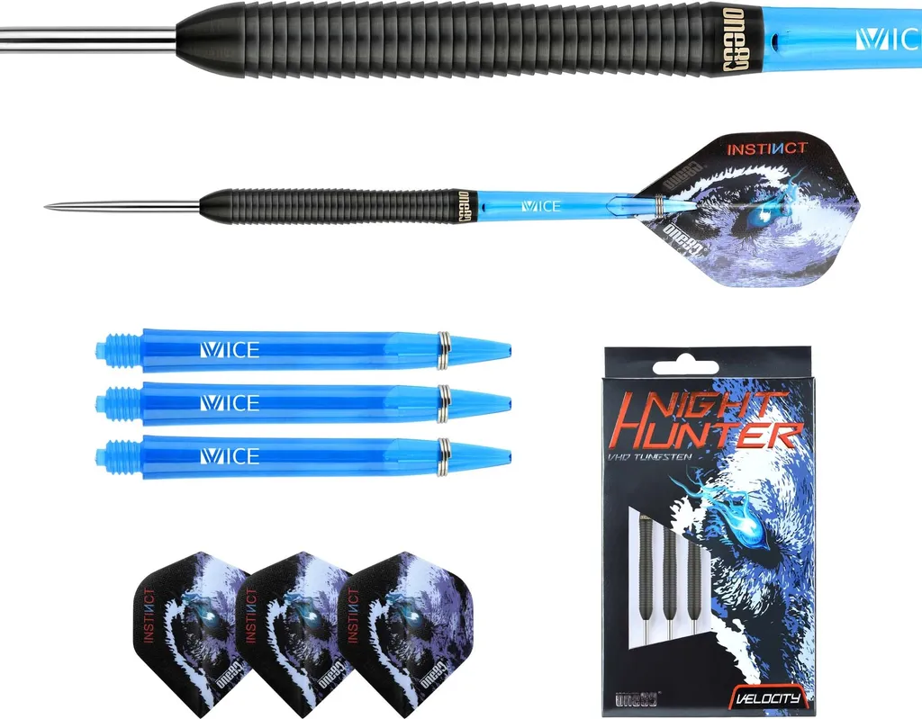 One80 Night Hunter Velocity 22g Steeldart - Fléchettes de Précision Pro - 8