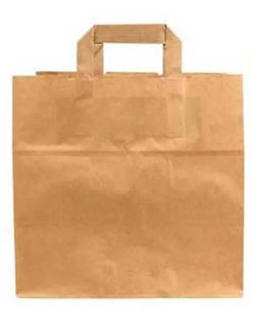 Sacs Cabas en Kraft avec Poignées Plates 26x17x25 cm Boîte de 250 Unités