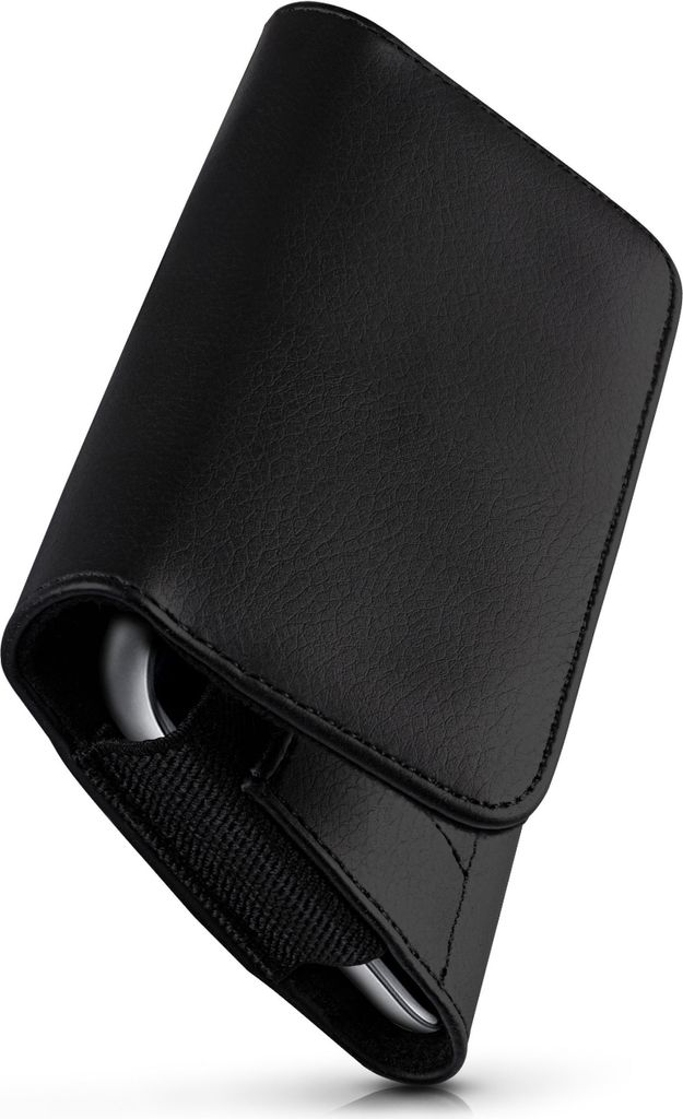 moex Handy Quertasche kompatibel mit Gigaset GS3 - Hülle mit Gürtelclip, Schwarz
