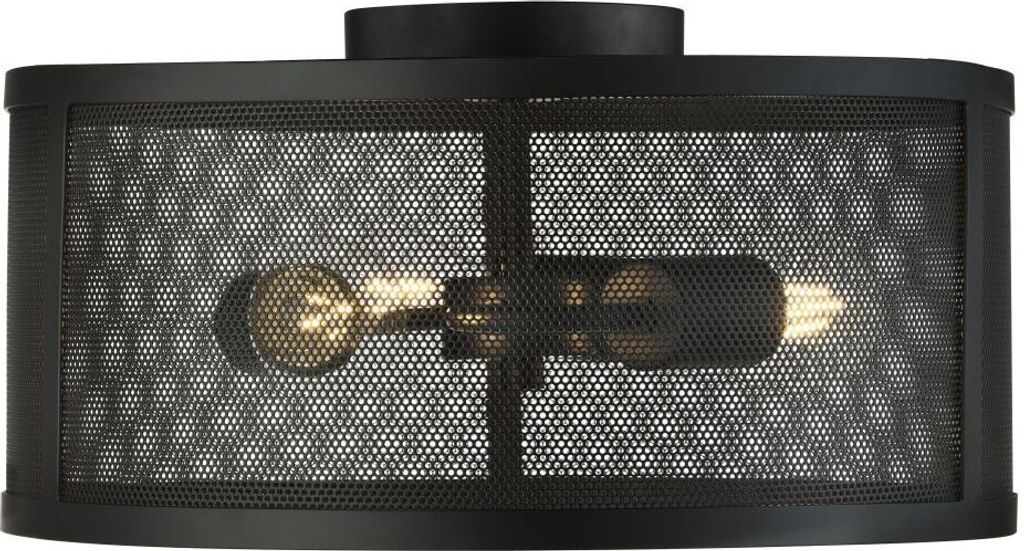 Deckenlampe Metall E27 Ø 45 cm rund Schwarz 3-flammig Retro Design Deckenleuchte