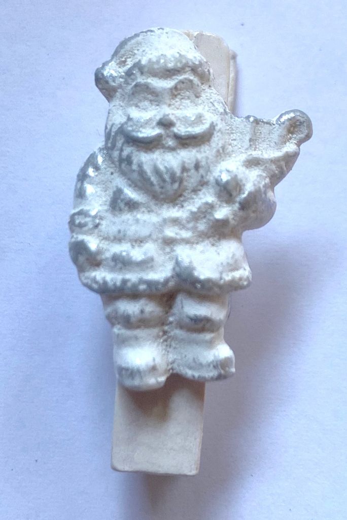 12 Klammern mit Motiv, Wäscheklammern, Weihnachtsmann, ca. 3,5 cm, Farbe: 12 x Weiß