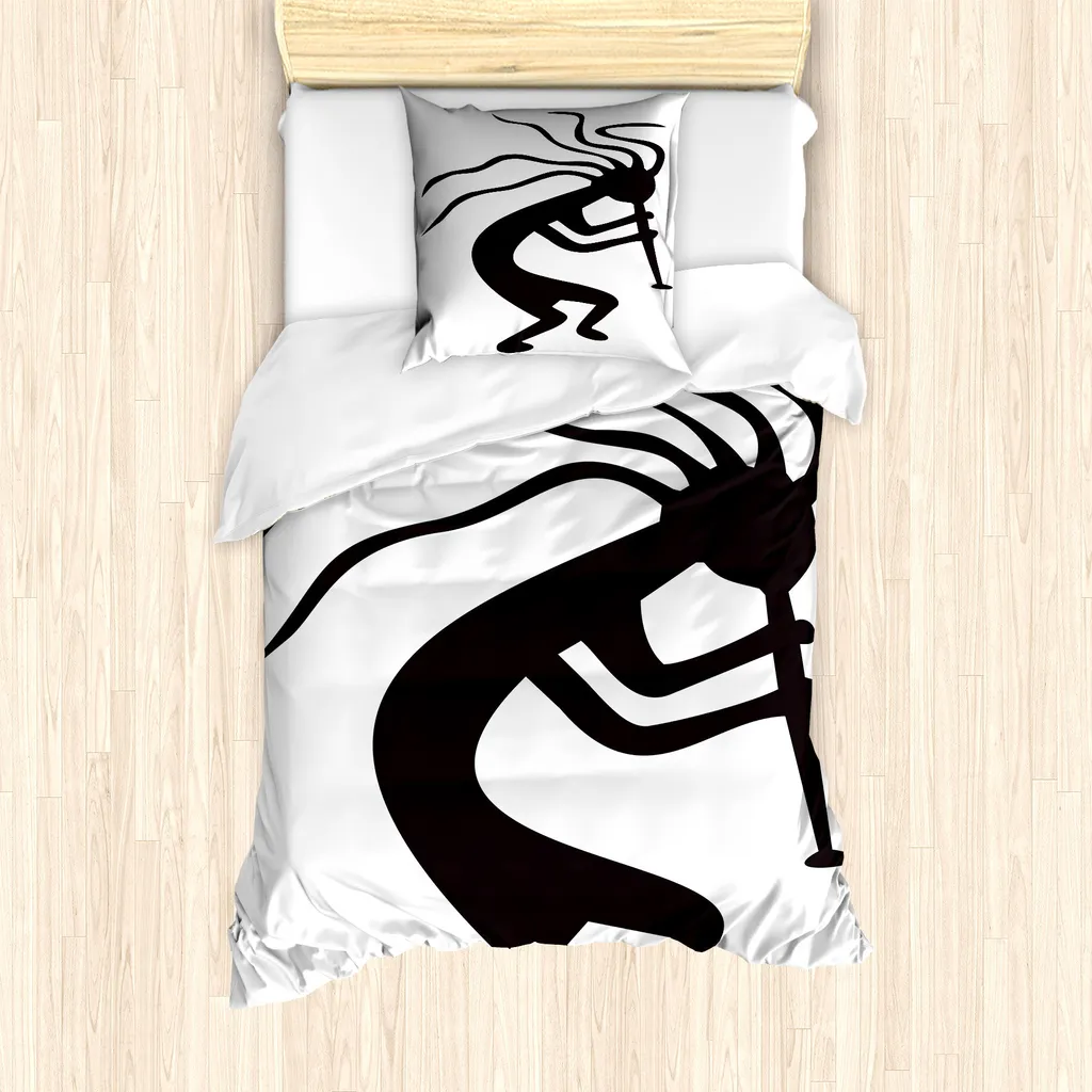 Housse de couette 135x200 cm pour lit simple avec motif Kokopelli