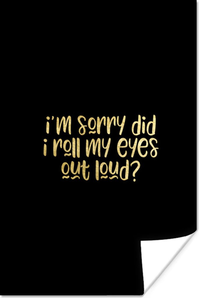 MuchoWow Poster Zitat - Augen - Schwarz - Gold 60x90 cm - Wanddekoration