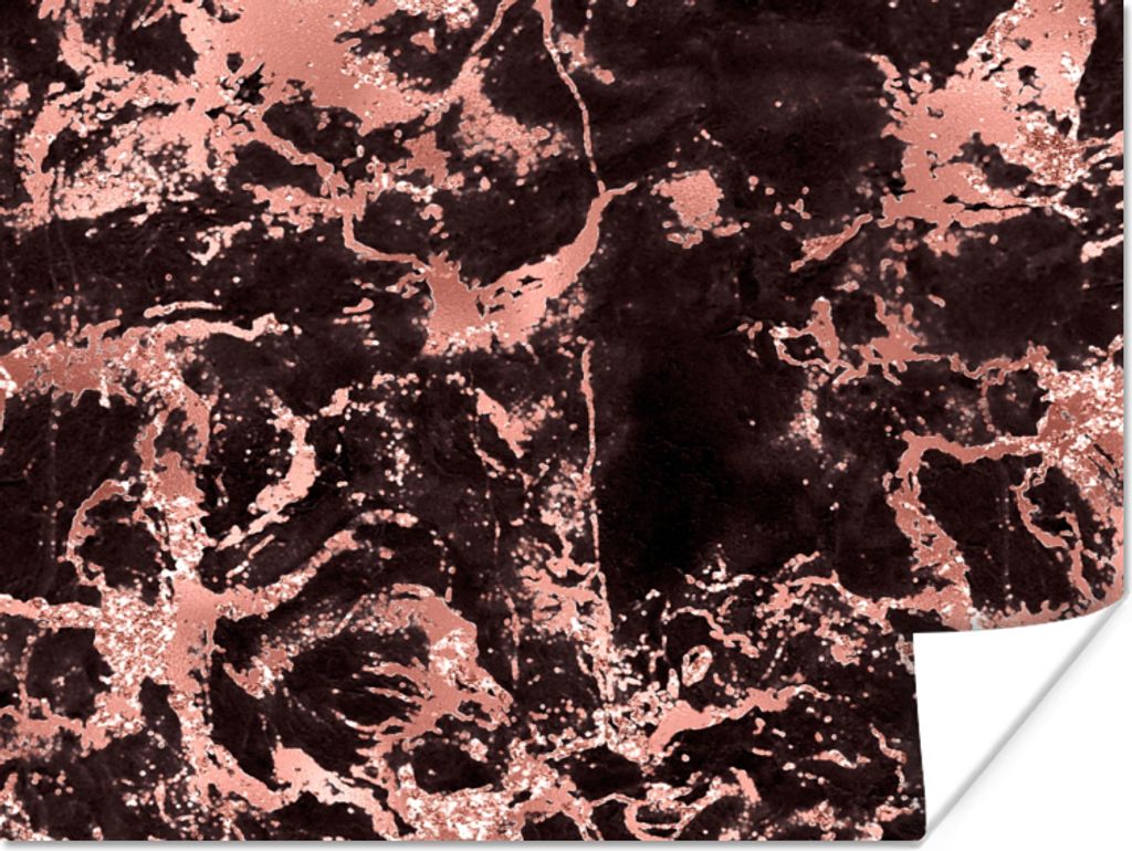 MuchoWow Poster Marmor - Roségold - Steine 80x60 cm - Kunst für zu Hause