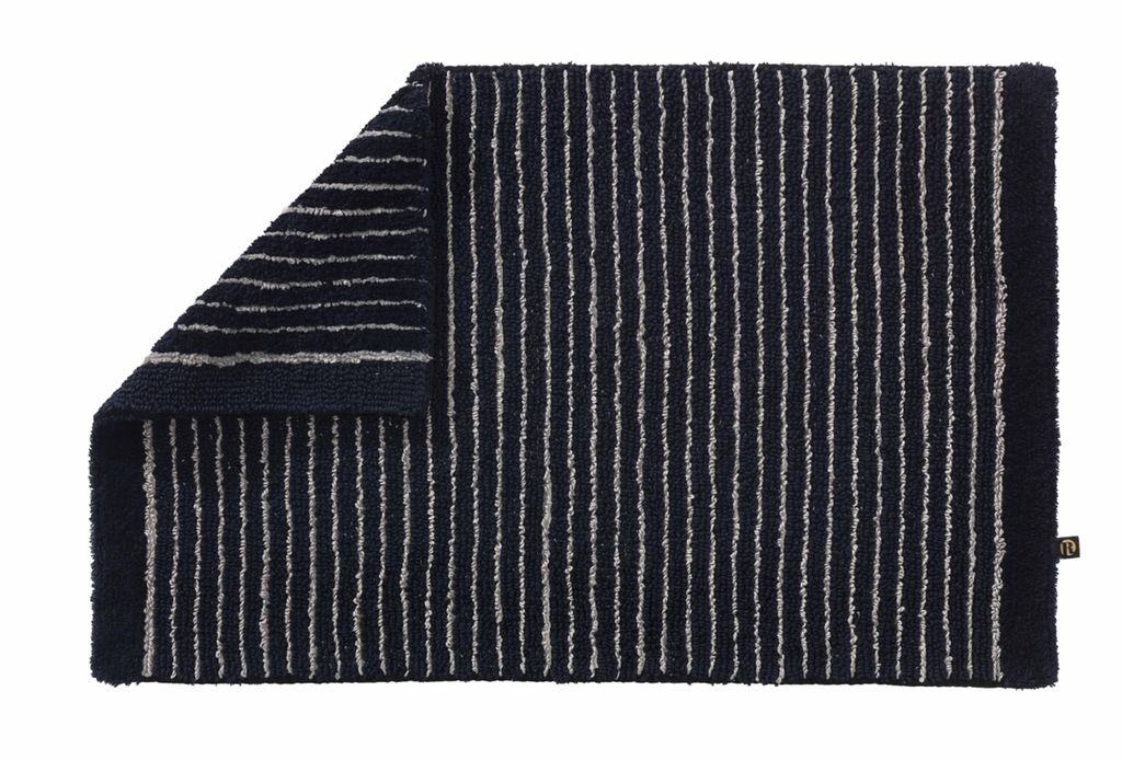 Rhomtuft Badteppich Lin 70 x 130 cm Farbe schwarz/natur