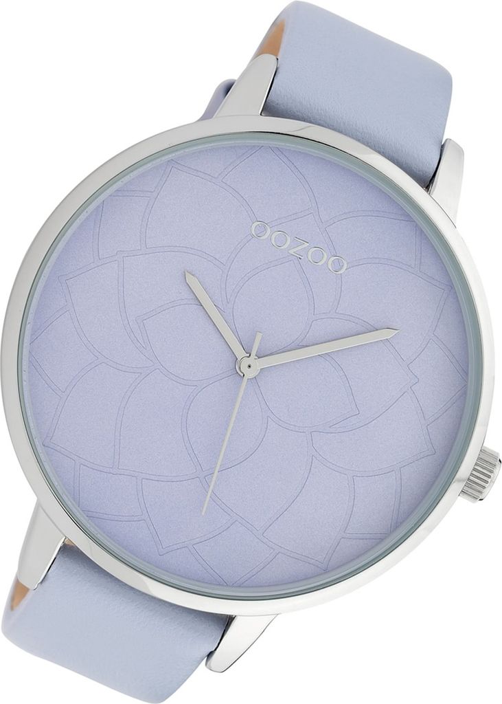 Oozoo Armbanduhr hellblau Leder C10103 Timepieces Damen Analog-Quarzuhr UOC10103