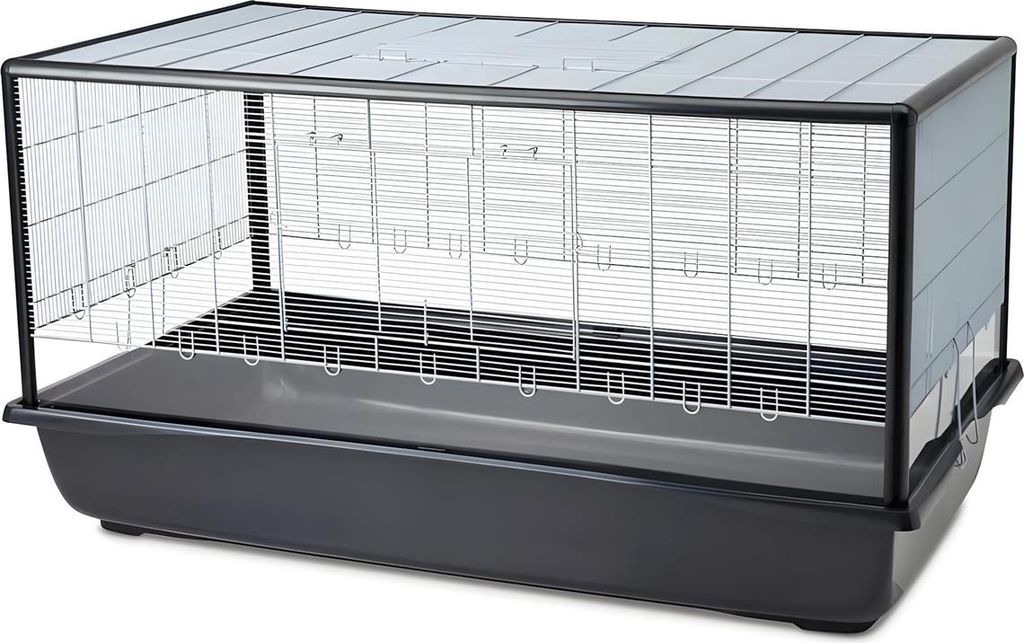 SAVIC Nagerheim Aura Plexi silber-schwarz, Maße: 118 x 64 x 62 cm