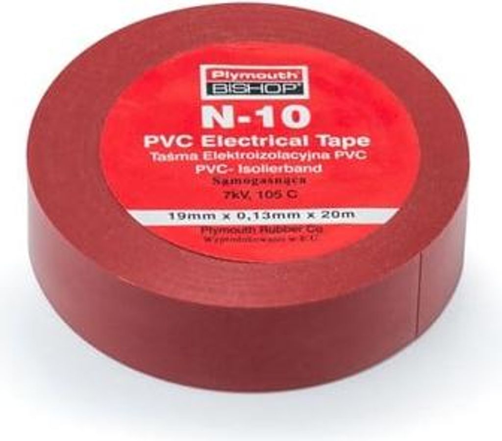 Rotes PVC Isolierband 19 mm breit, 20 m lang, 0,13 mm dick, mit Acryl-Klebstoff