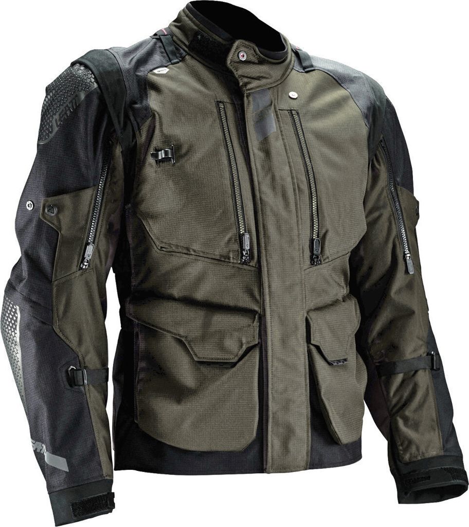 Leatt ADV Multitour 5.5 wasserdichte Motorrad Textiljacke, schwarz/oliv, L
