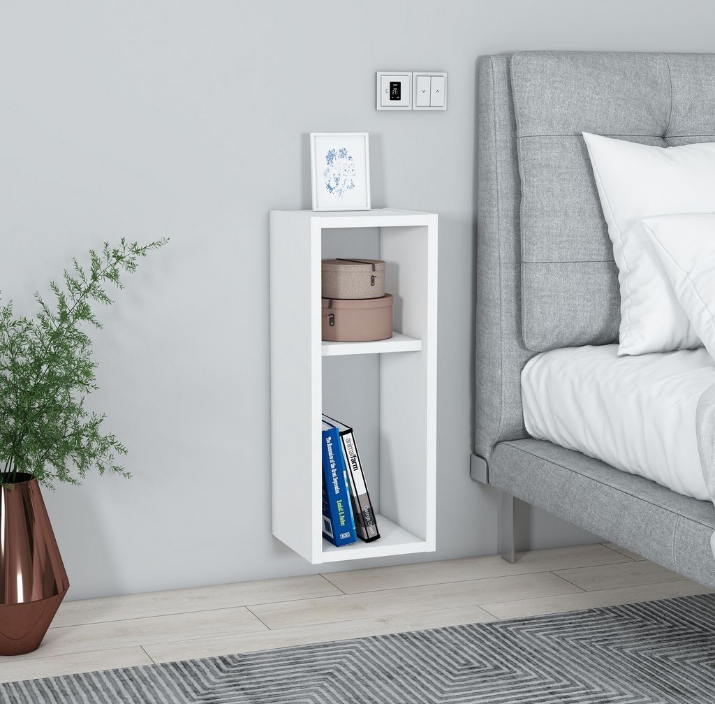 Skye Decor, Klaus - White, Weiß, Nachttisch, 23,2 x 59,6 x 22 cm, 100 % Spanplatte