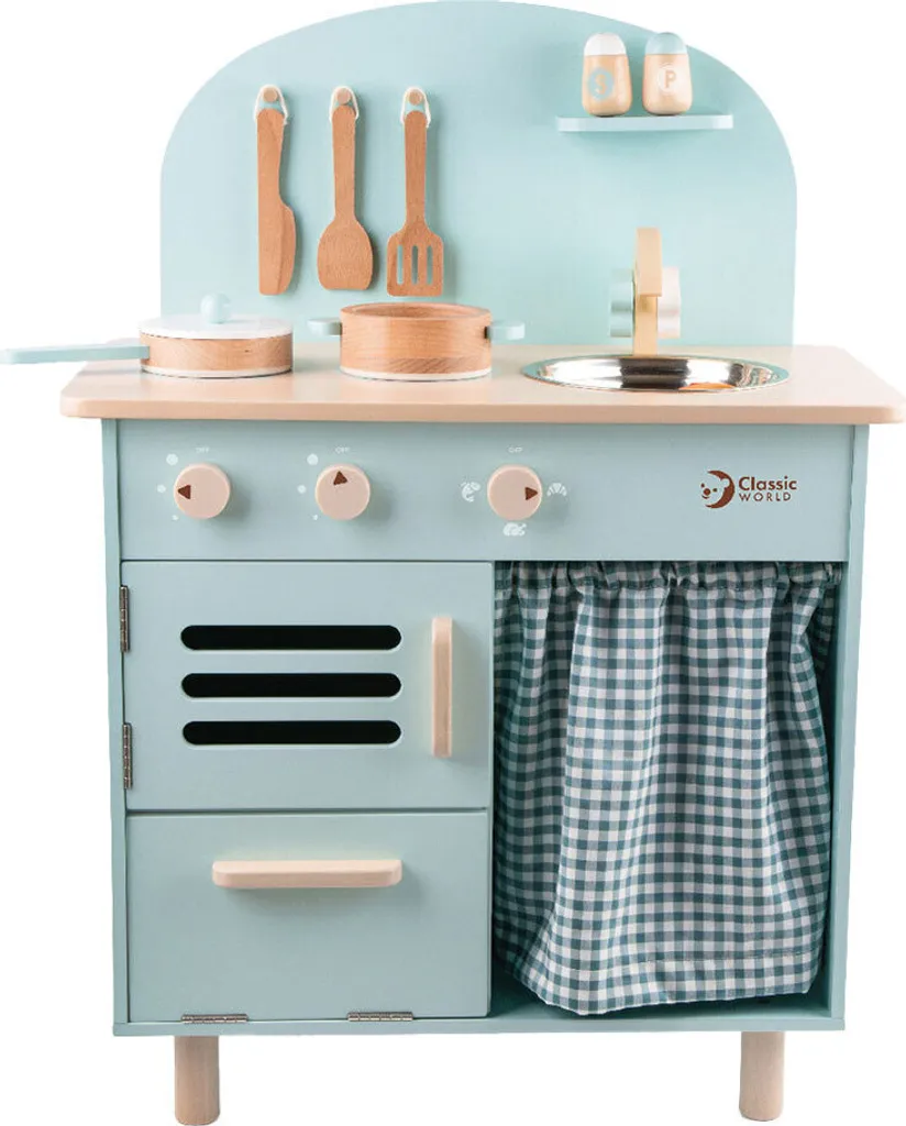 Cuisine en bois avec son Lumarko et 20 accessoires de jeu pour enfant