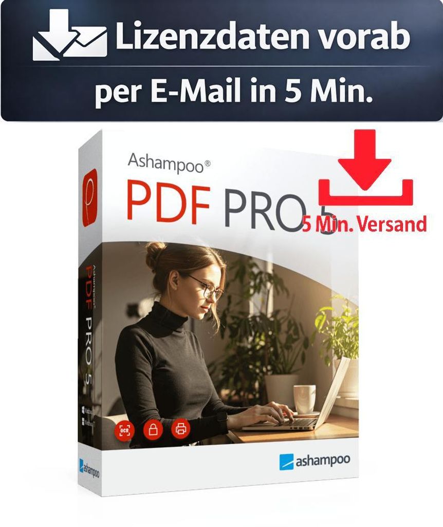 Ashampoo PDF Pro 5 (1 PC - perpetual) ESD Büro Business 5 Min. Versand als Download per Mail