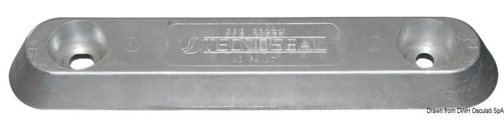 Anode anti-corrosion Vetus ovale 55x30x200mm stop électrolyse marine