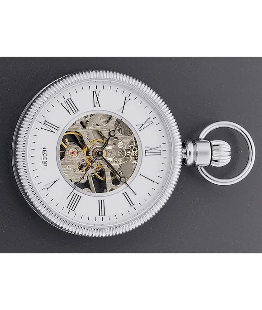 Regent URP036 Montre de poche homme analogique avec cadran blanc épuré