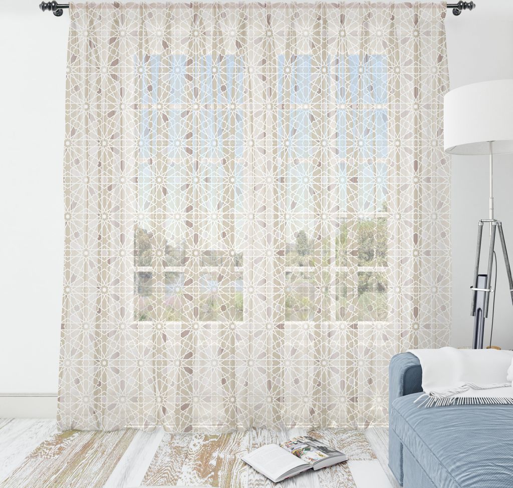 ABAKUHAUS orientalisch Wandteppich, Klassische orientalische Motiv Wiederholung in neutralen Farben, Wohnzimmer Schlafzimmer seidiges Satin Wandtuc...