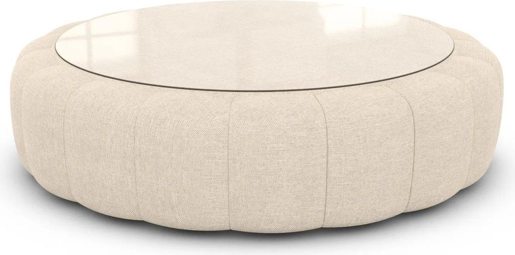Strukturstoff Couchtisch Circle Valora Creme