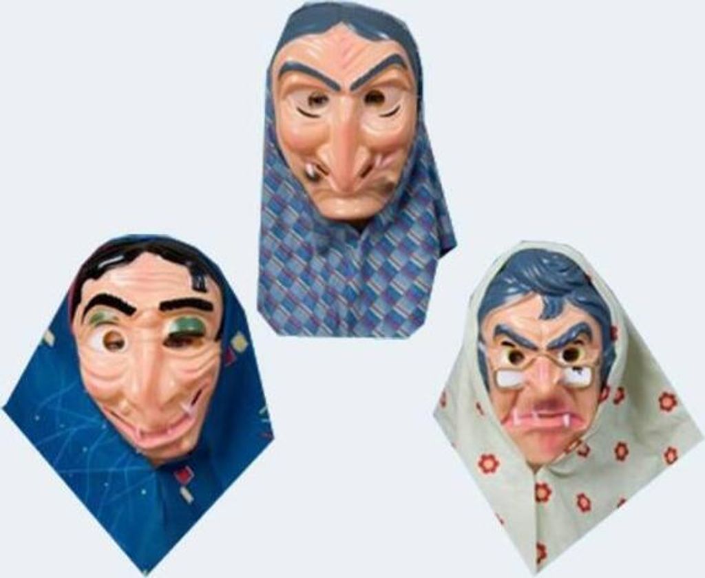 Maske Hexe mit Kopftuch für Erwachsene Produktbild 