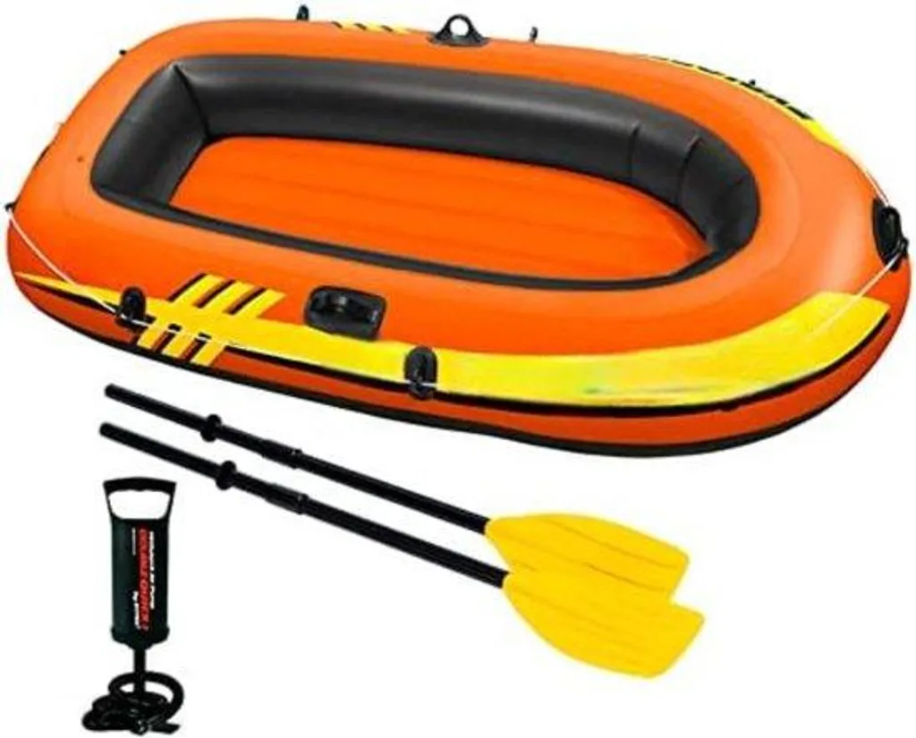 Canot pneumatique enfant avec rames et gonfleur pour piscine et lac