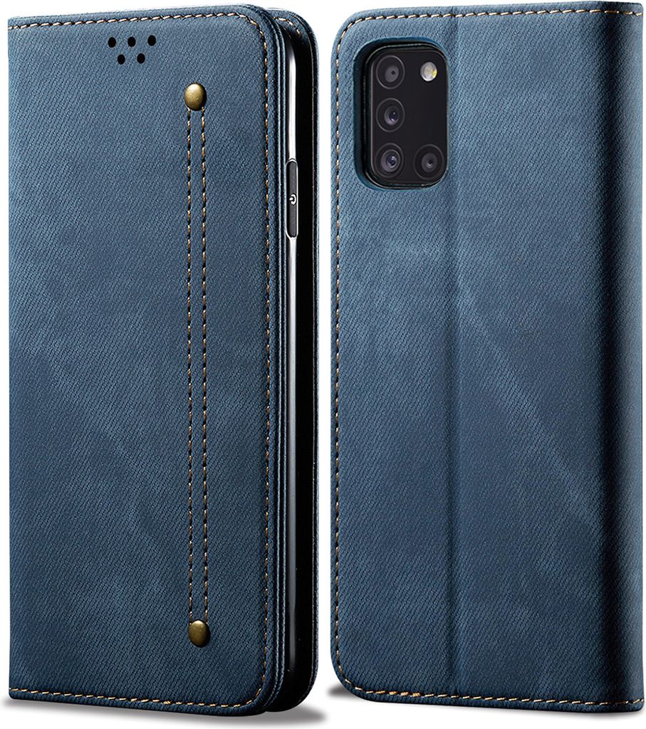 Galaxy A31 Hülle, LaimTop Denim Leder Brieftasche Produktbild 