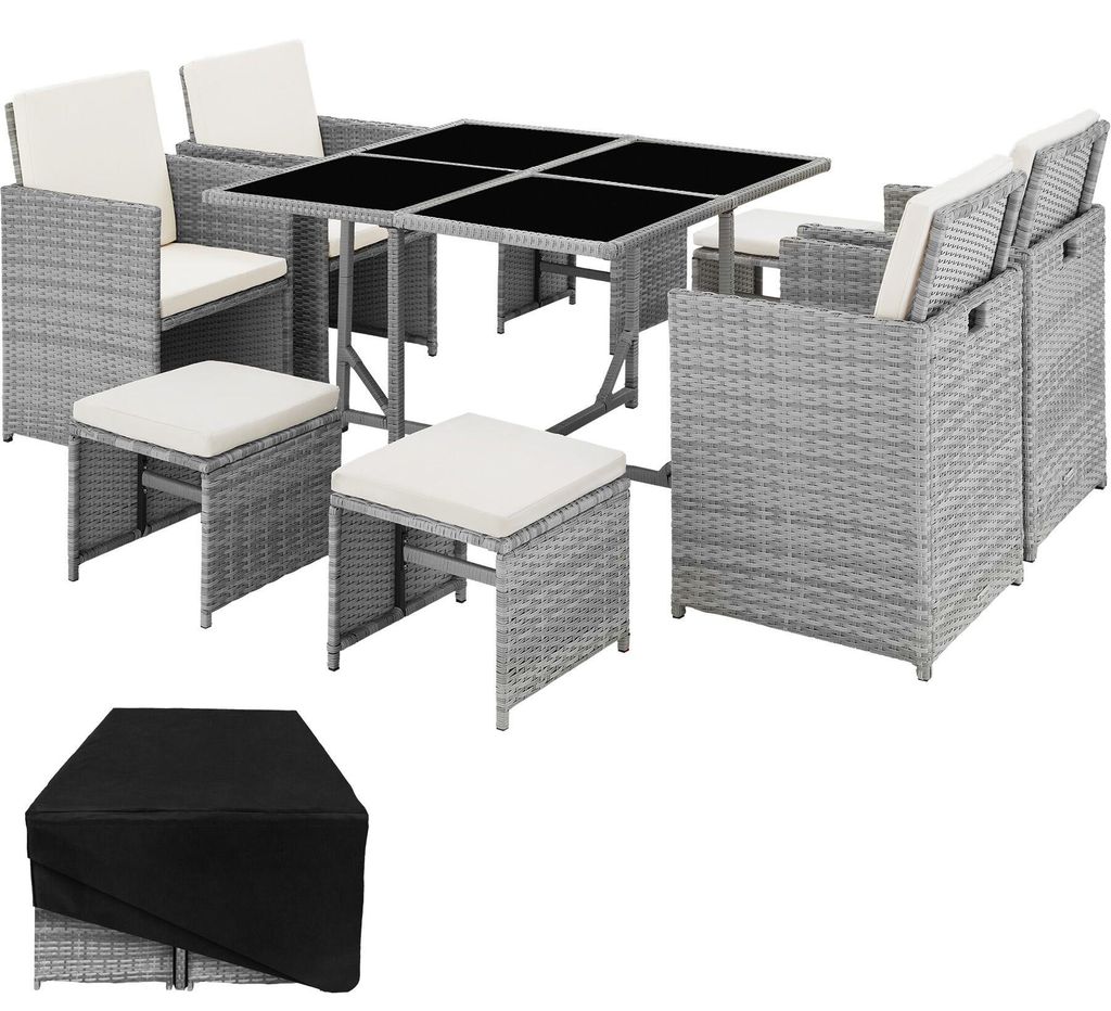 Salon de jardin BILBAO 8 places avec housse de protection - Image du produit 