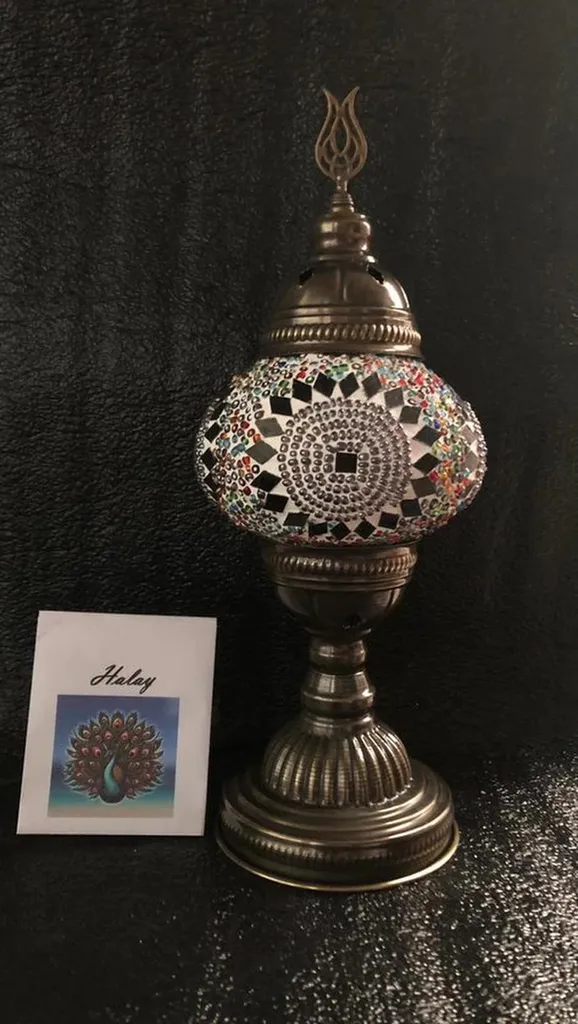 Lampe de Table Orientale Mosaïque - Veilleuse de Conte de Fées Multicolore
