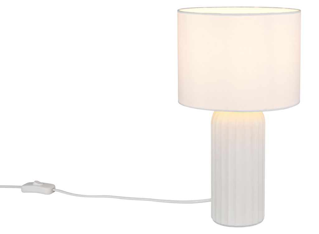 Lampada da tavolo, Vetroceramica, bianco, E27, interruttore Immagine del prodotto 