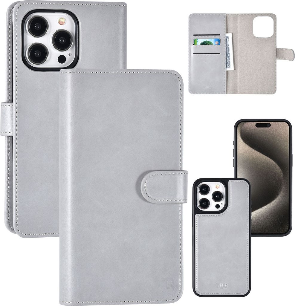 UNIQ Accessory iPhone 15 Pro Max Book type case - Card holder - Grey