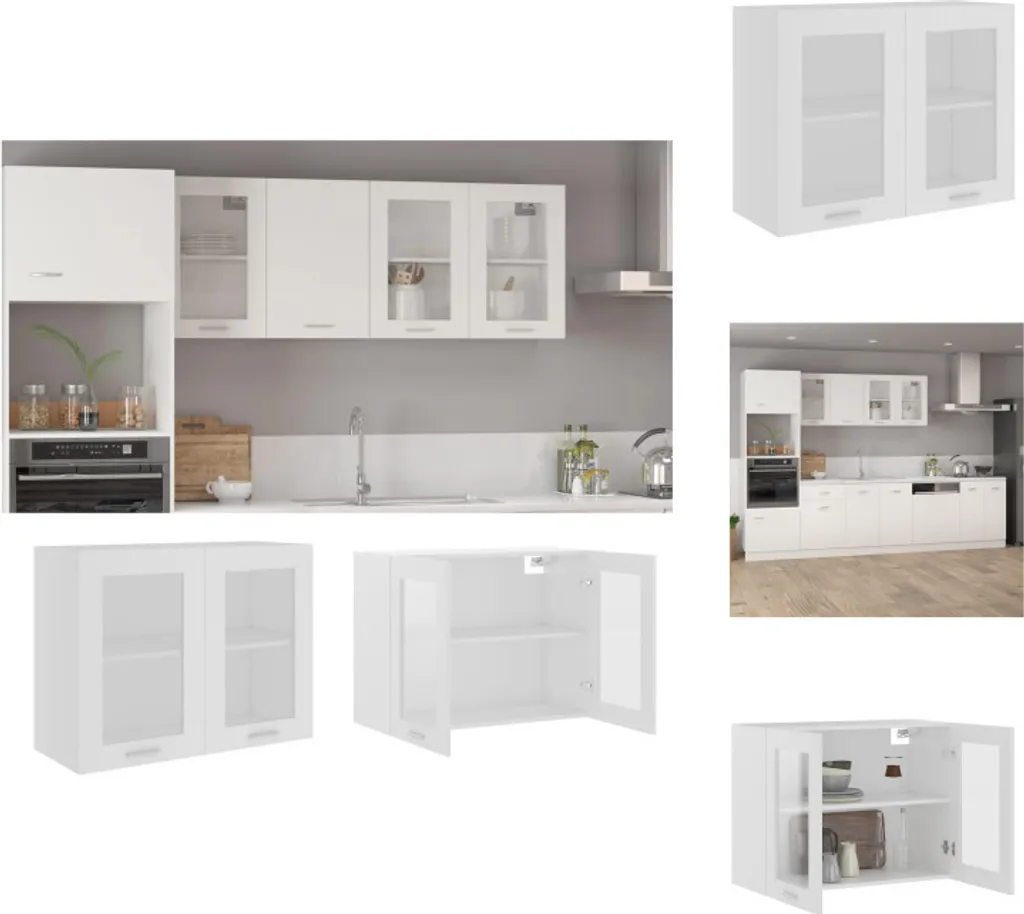 Armadietto Pensile Vetro Bianco 80x31x60 cm vidaXL Cucina Legno