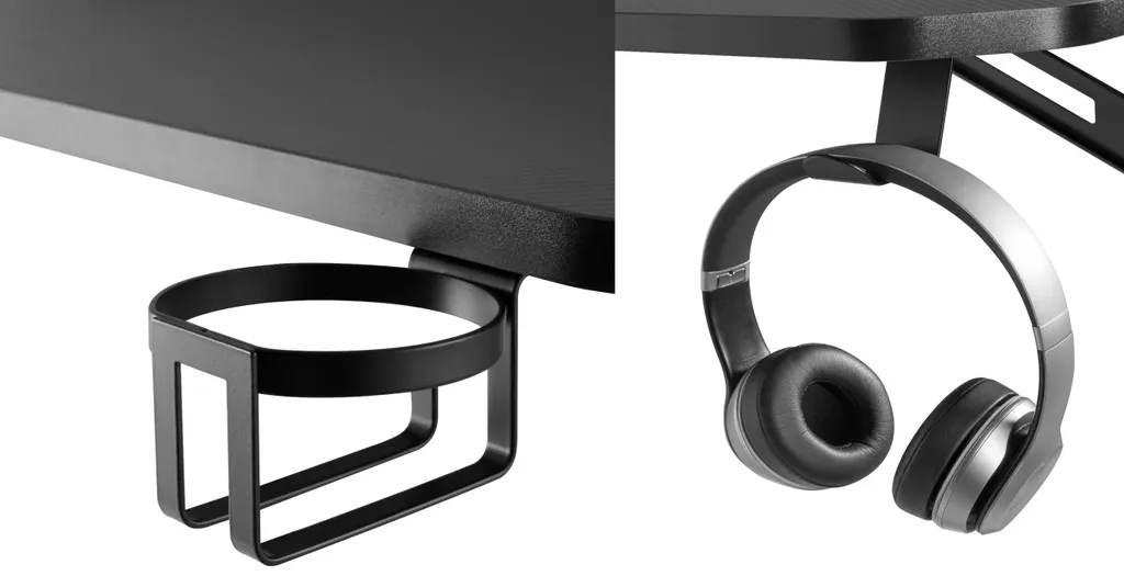 Bureau de jeu Thomas pour setup gaming table ordinateur noir rouge - 5