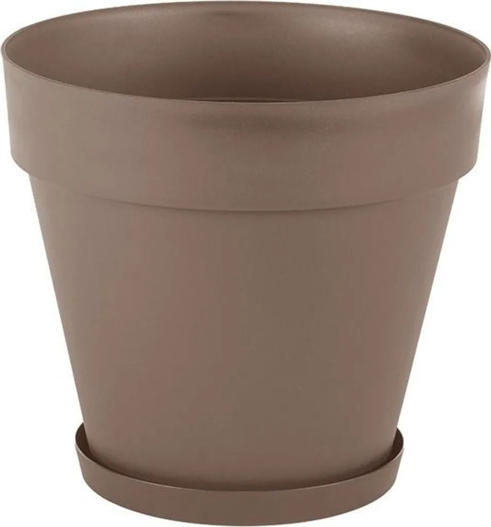 Pot de fleurs résistant au gel Serinova Mansion taupe 46L avec drainage