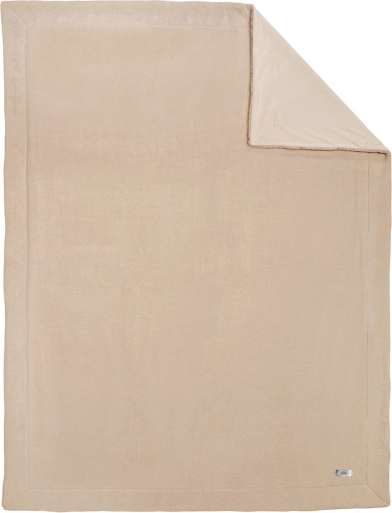 s.Oliver Kuscheldecke Cosycomfort 150x200 cm - Microfaserdecke beige einfarbig, Sofadecke kuschelweich