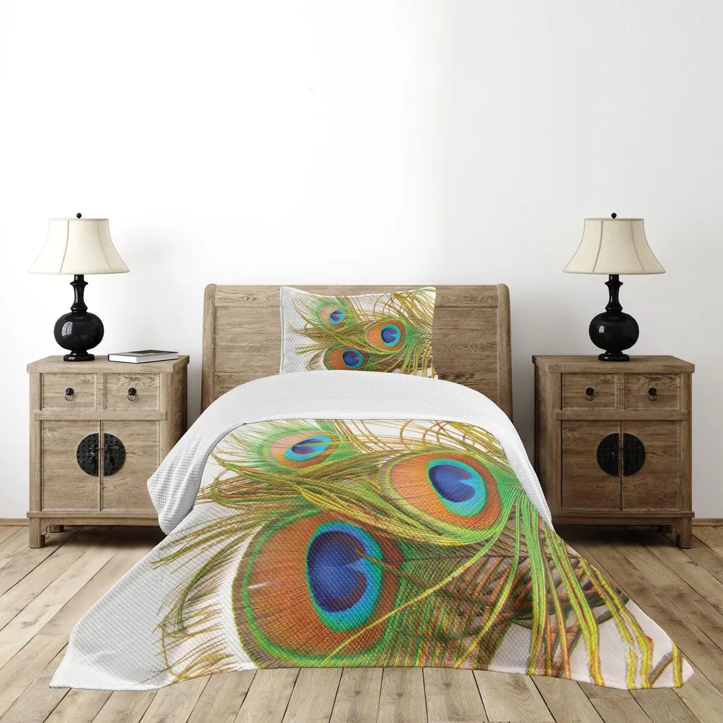 Set Copriletto ABAKUHAUS Pavone 170x220cm: Eleganza Moderna e Comfort