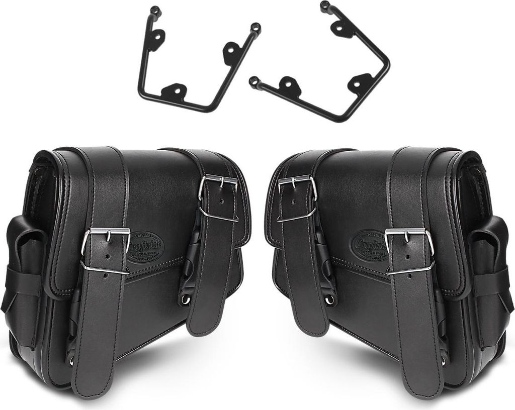 Set 2x Satteltaschen mit Halter für Kawasaki Vulcan S 15-25 Montana