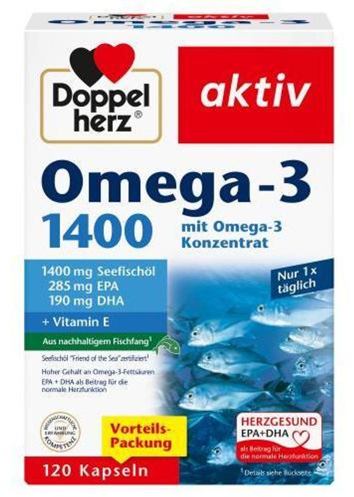 Doppio Cuore Omega-3 1.400 Capsule 120 Capsule Immagine del prodotto 