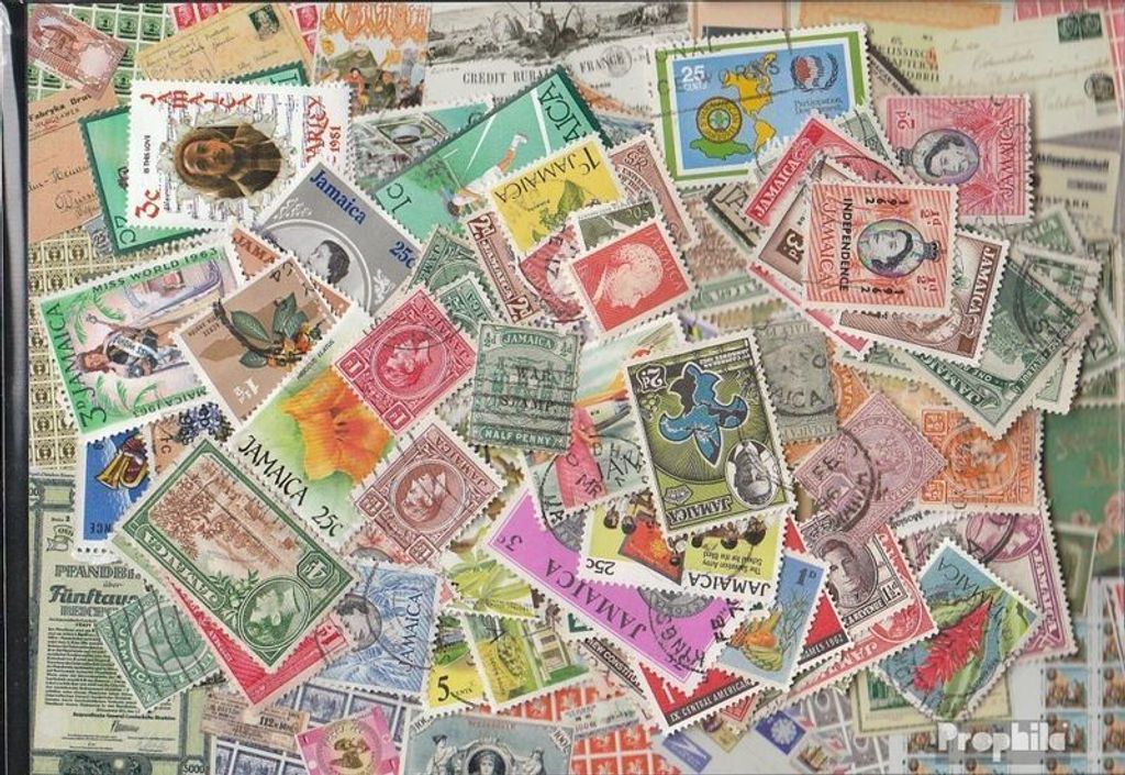 Briefmarken Jamaica 1.000 verschiedene Marken