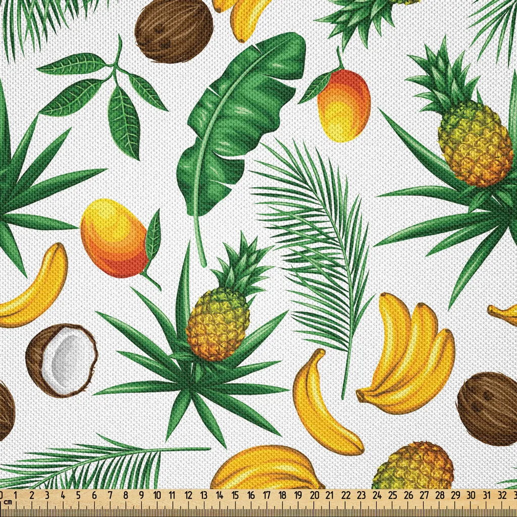 Tessuto Raso Foglie Banano 148x1000cm ABAKUHAUS Decor