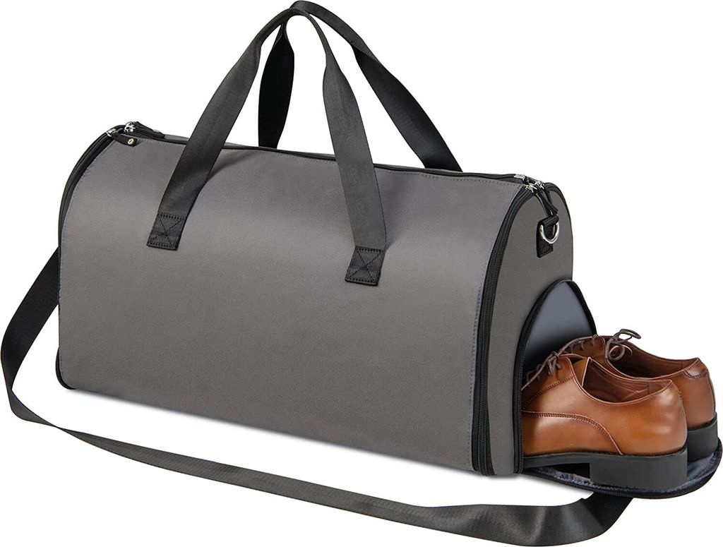 COSTWAY 2in1 Handgepäcktasche & Kleiderhängetasche, 50L wasserdichte Reisetasche mit Schuhfach & verstellbarem Schultergurt, Kleidertasche Dunkel...
