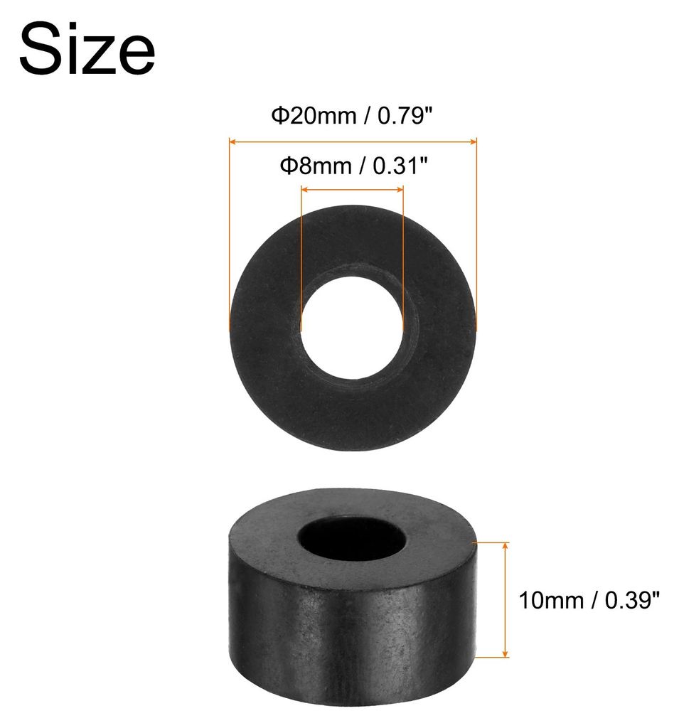 16Stk Gummi Unterlegscheiben Gummispacer 20mm Au?endurchmesser 8mm Innendurchmesser 10mm H?he Runde Antivibrationspacer Gummibuchsen Grommets Dicke...