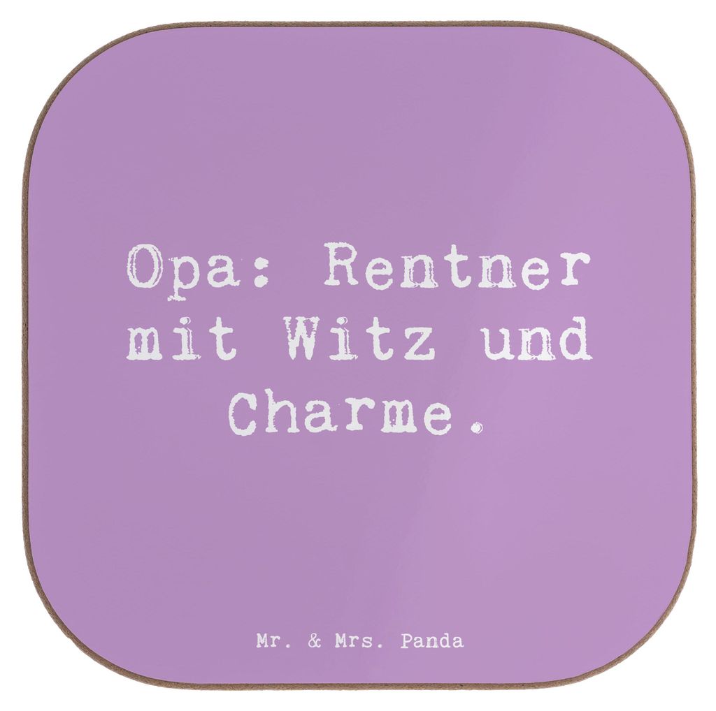 Mr. & Mrs. Panda Untersetzer Tee Spruch Opa Rentner - Lavendeltraum - Geschenk, Großpapa, Gläser, Charme, persönliche Erinnerungen, gläserunter...