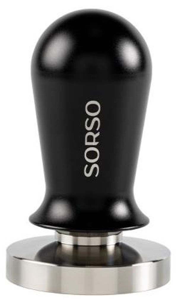 SORSO Barista Dynamometrischer Tamper, aus Edelstahl, mit Aluminiumgriff, 58 mm – Schwarz