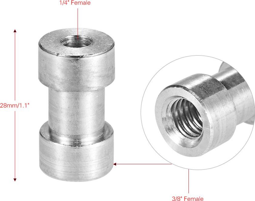 5 Stück 1/4-Zoll-20 und 3/8-Zoll-16 Innengewinde-Adapter für Kamera-Blitzlichthalterung
