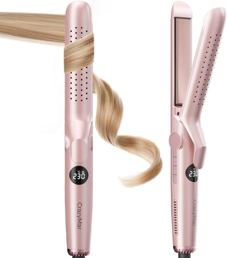 CrazyMar Glätteisen,2 In 1 Glätteisen Locken und Glätten,Ionen Air Glätteisen,9 Temperaturstufen(110°C-230°C),Haarglätter mit Kaltluftfunkti...