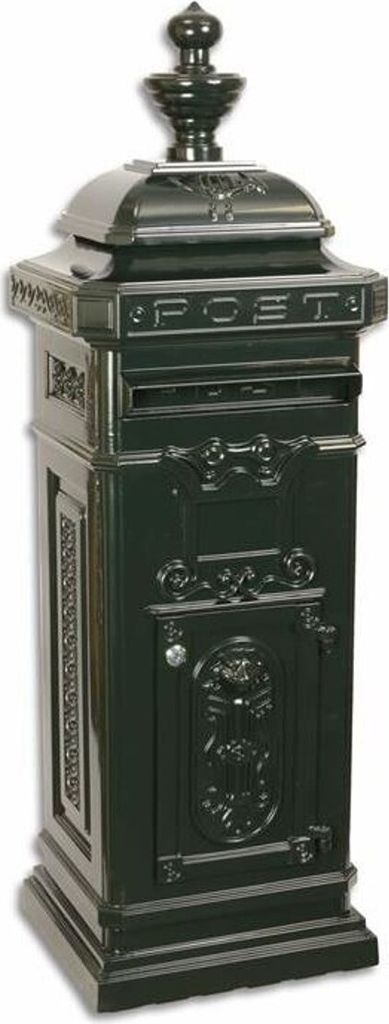 Casa Padrino Jugendstil Stand Briefkasten Dunkelgrün - Englischer Antik Stil Briefkasten Postkasten - Nostalgie