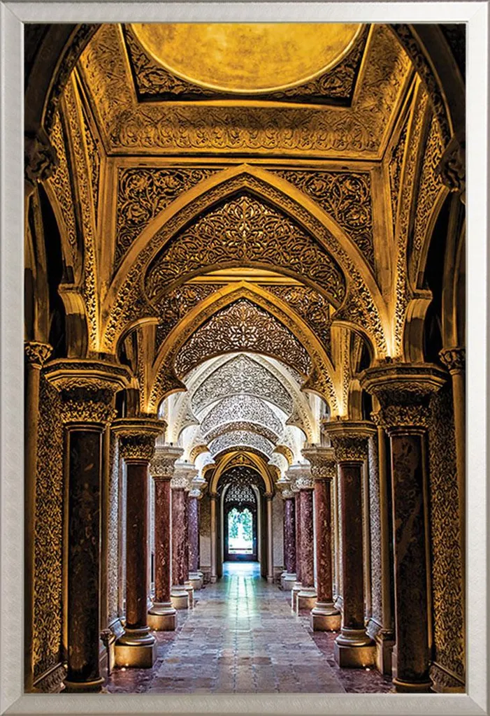 Cadre photo avec affiche Sintra Portugal déco murale aluminium argent