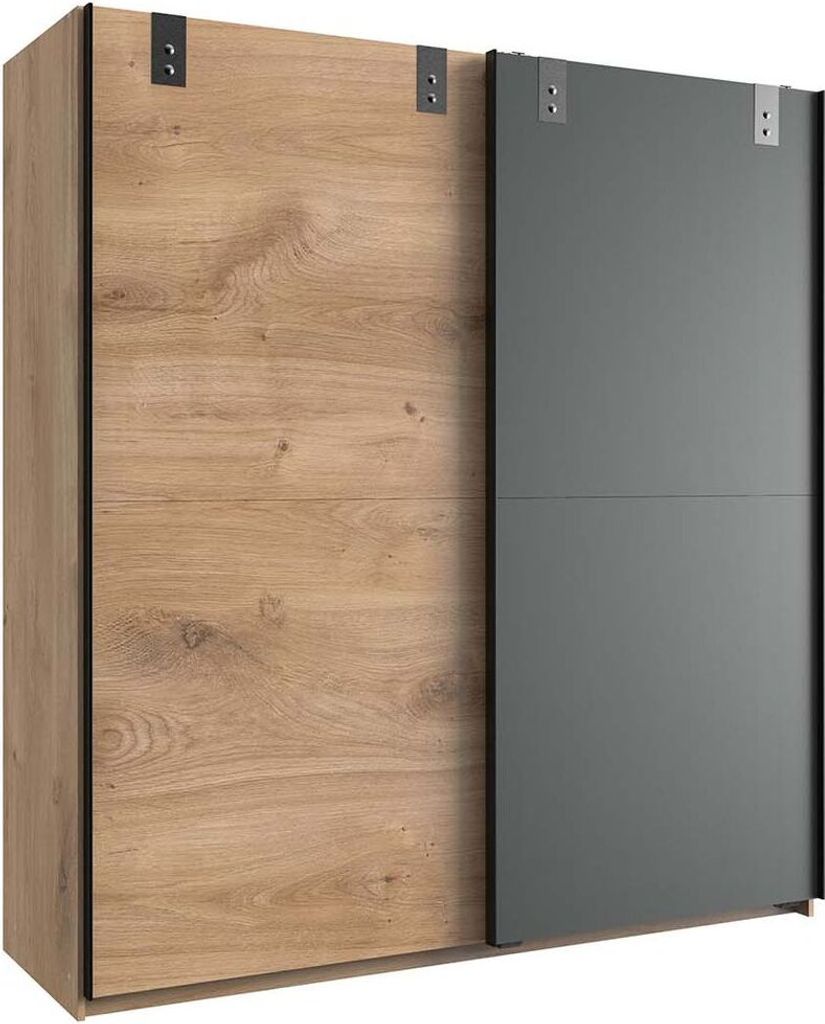Schwebetürenschrank Liverpool Schrank Eiche und graphit 180x198 cm