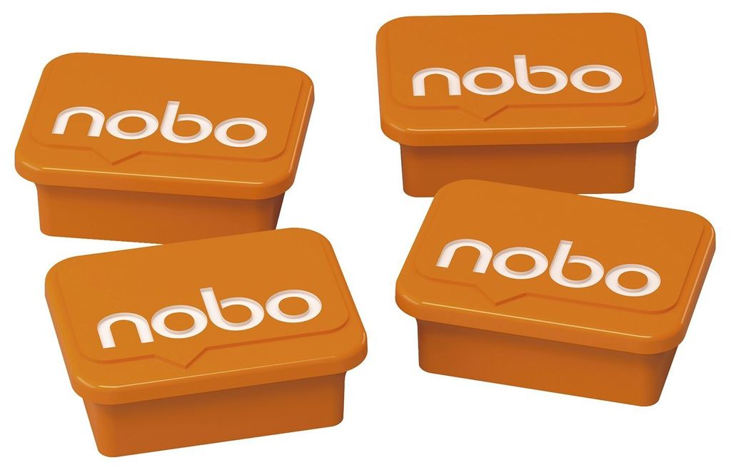 nobo® 1905327 Magnet - eckig, 18 x 22 mm, orange, 4 Stück Image du produit 
