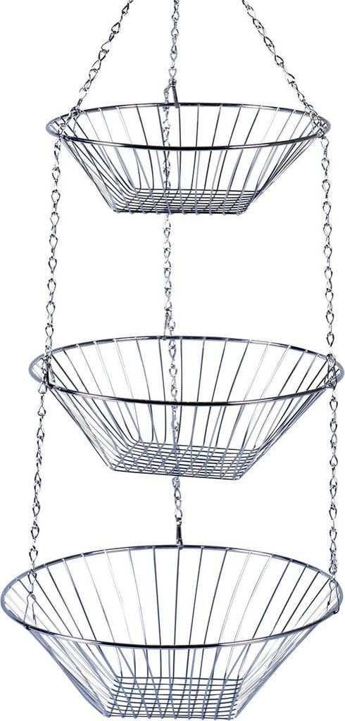 ZELLER PRESENT Hängekorb chrom 3 Körbe 72cm Ø25,5cm silber Obrázok produktu 