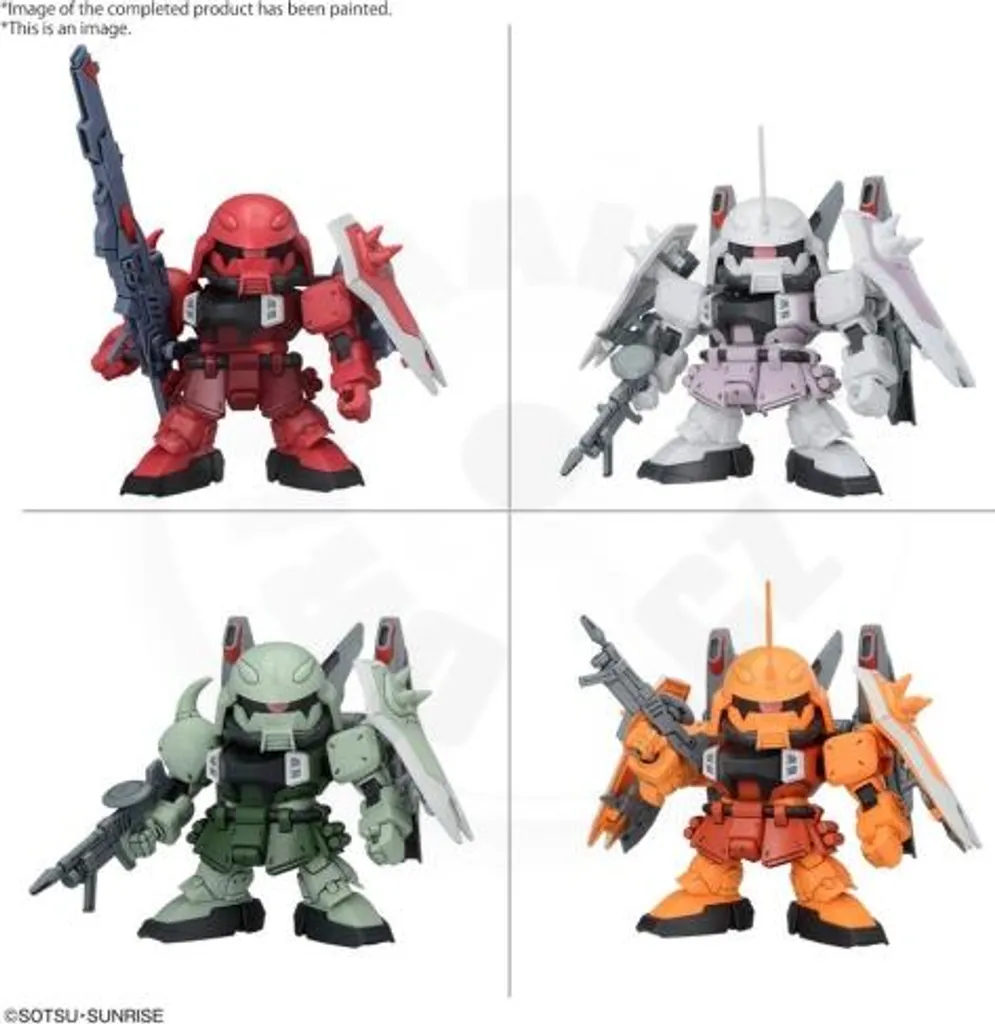 BANDAI BAN5067454 SD BB Senshi ZGMF Zaku Series Set Maquette 8 cm