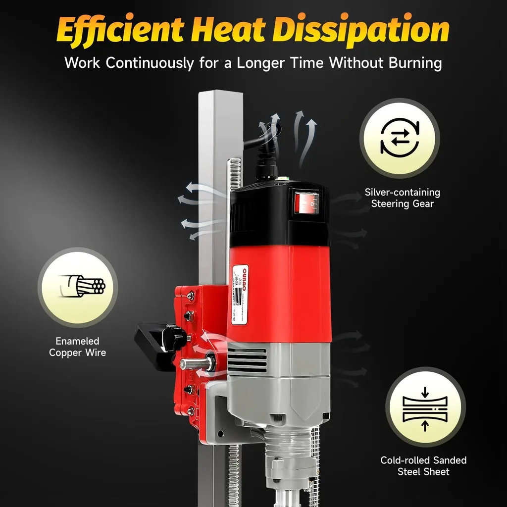 Carotteuse Diamant 2300W Ø165mm avec Support de Forage Prise EU Rouge - 6